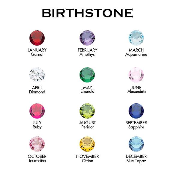 14k solid yellow gold boy or girl Month Birthstone cz Stone charm Necklace - Picture 2 of 10